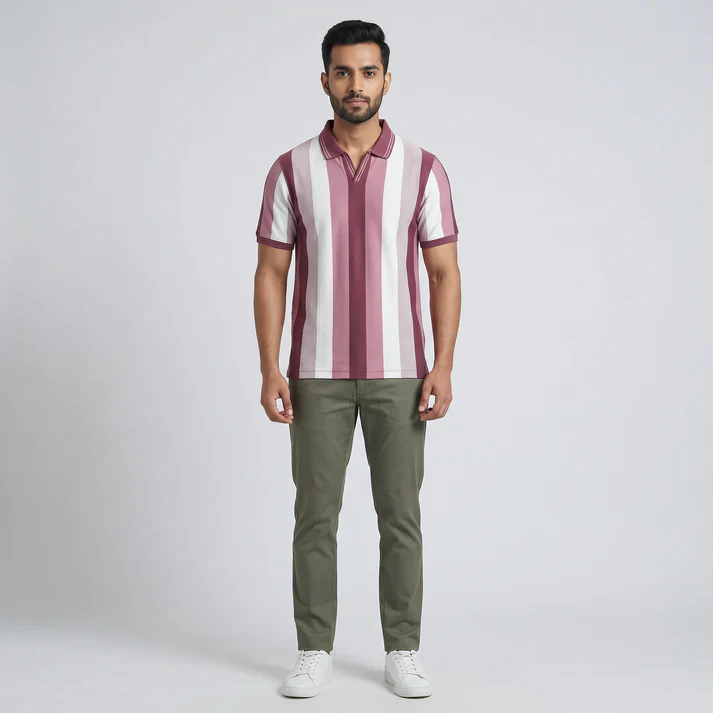 Striped University Polo T-Shirt